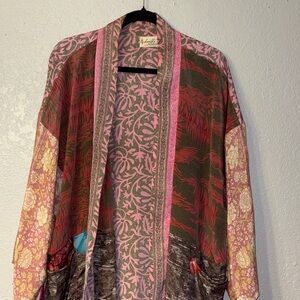 Stylish Women's Pink and Brown Cape